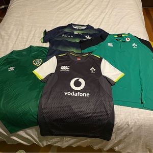 Set of FOUR Ireland Rugby shirts, size medium/large.